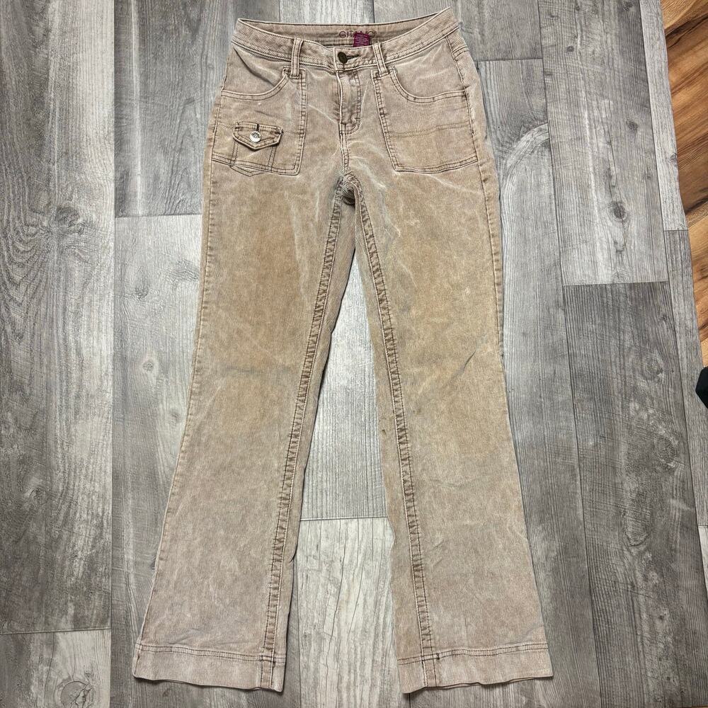 Vintage Y2K Gitano Low Rise Cargo Corduroy Flares Size 8
